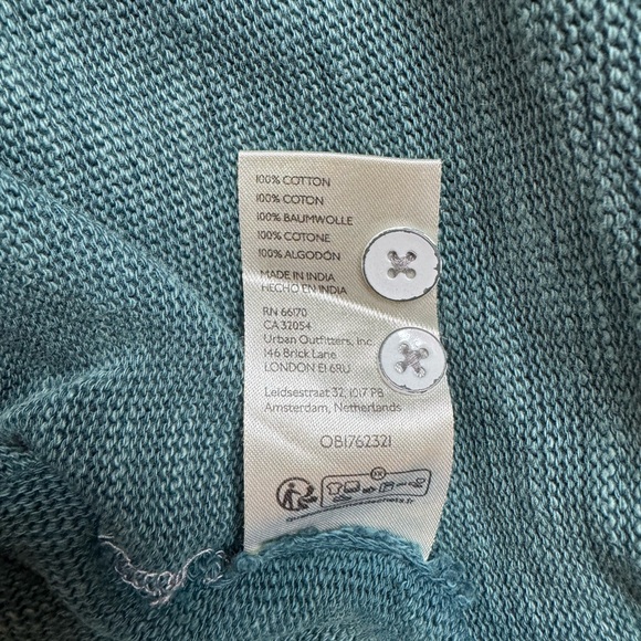 Free People We The Free Taylor Henley Tunic Top Teal Oversized Slouchy Boho Lg - Picture 12 of 15